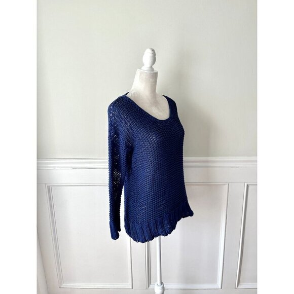 C. Wonder Navy Blue Round Neck Open Knit Sweater S - Picture 2 of 5